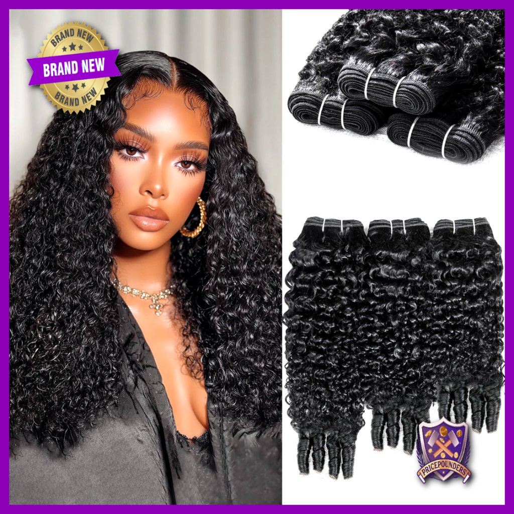 Raw Curly Human Hair Extensions 3pcs 18 20 22 Inch Spiral Ends